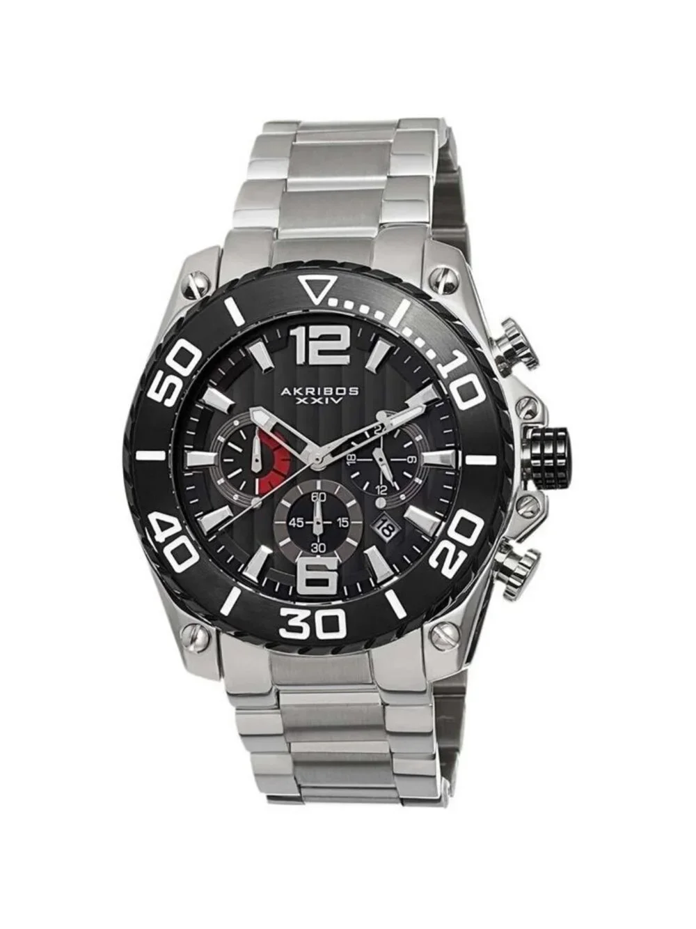 NWT Akribos XXIV Chronograph Black Dial Men's Watch